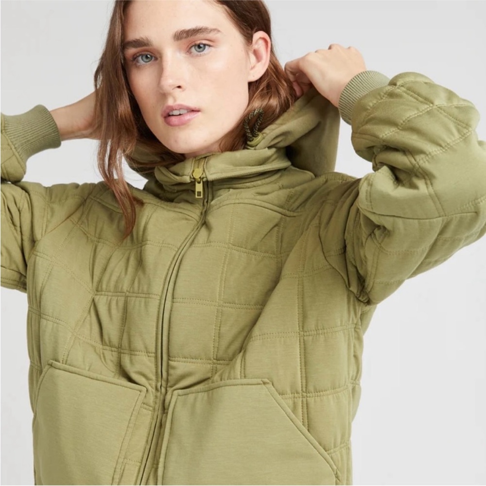 Richer Poorer Quilted Modal Bomber Jacket - Tan - Picture 3 of 7